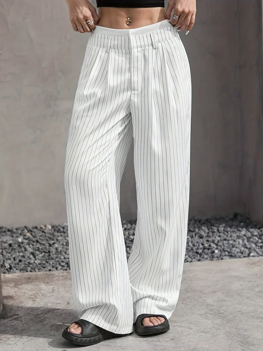 Wide-leg Striped Pants | Casual Style and Urban Elegance – Image 9