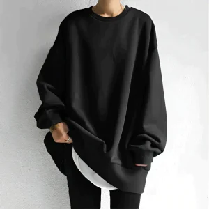 Sweat Oversize Noir | Coton | Minimaliste & Confortable