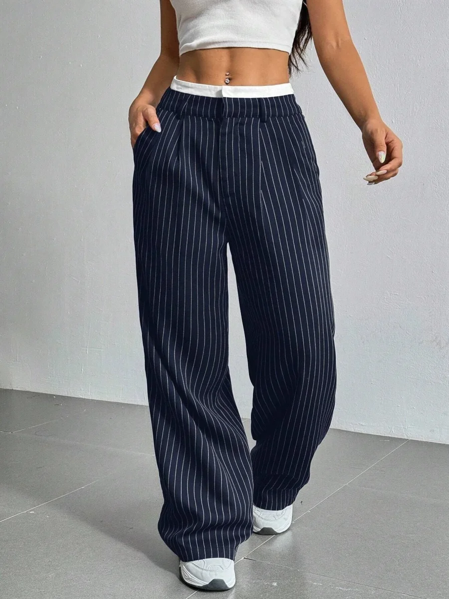 Wide-leg Striped Pants | Casual Style and Urban Elegance – Image 6