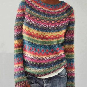 Multicolored Winter Sweater | Nordic Knit | Warm and Comfortable