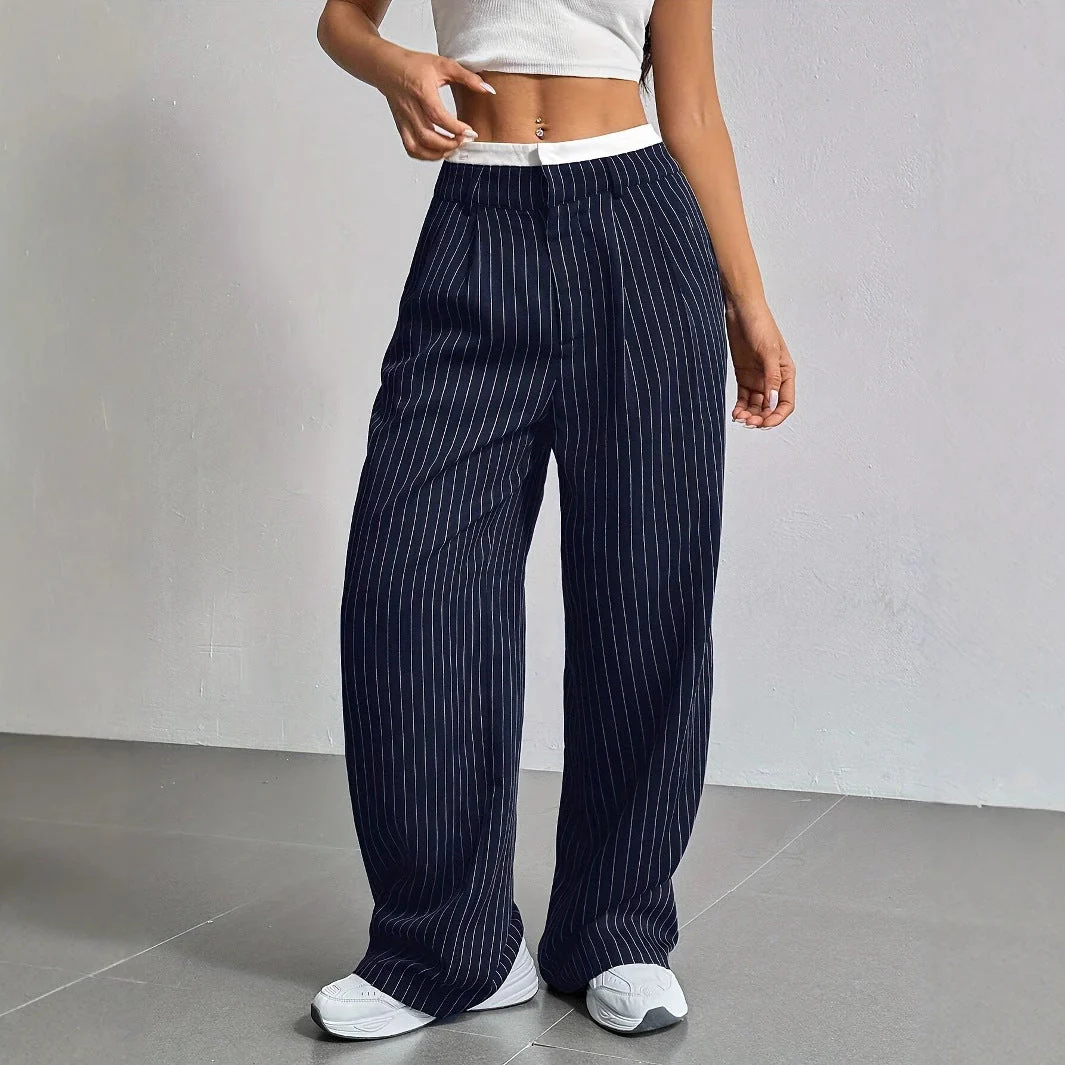 Wide-leg Striped Pants | Casual Style and Urban Elegance – Image 3