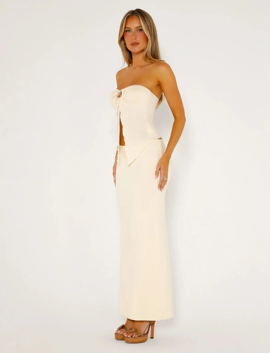 Bandeau & Long Skirt Set | Fraîcheur Céleste – Image 3