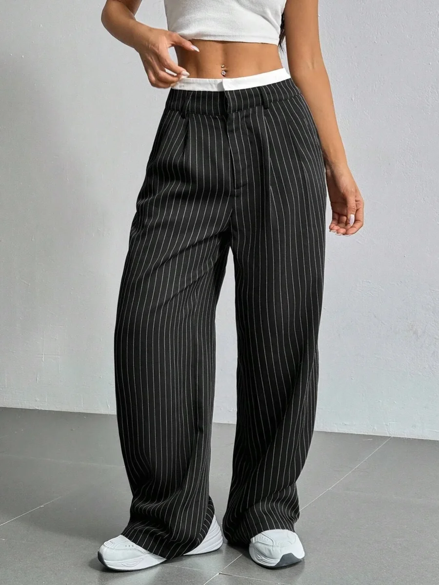 Wide-leg Striped Pants | Casual Style and Urban Elegance – Image 8
