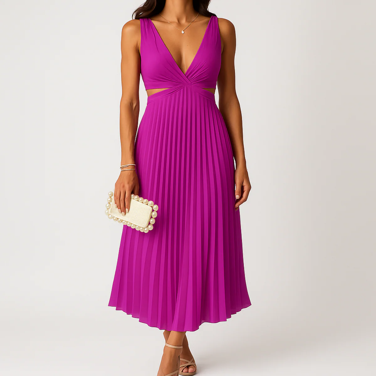 Sophie | Robe Plissée | Élégance & Raffinement | Tissu Satiné – Image 6