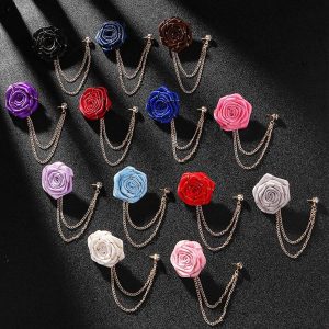 Broches De Revers Pomuyoo Tendance En Forme De Rose Pour Costume Homme