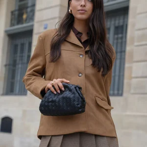 Buttoned Suit Jacket in Synthetic Suede | Classic Elegance