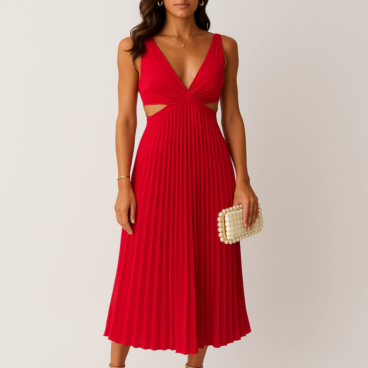 Sophie | Robe Plissée | Élégance & Raffinement | Tissu Satiné – Image 5