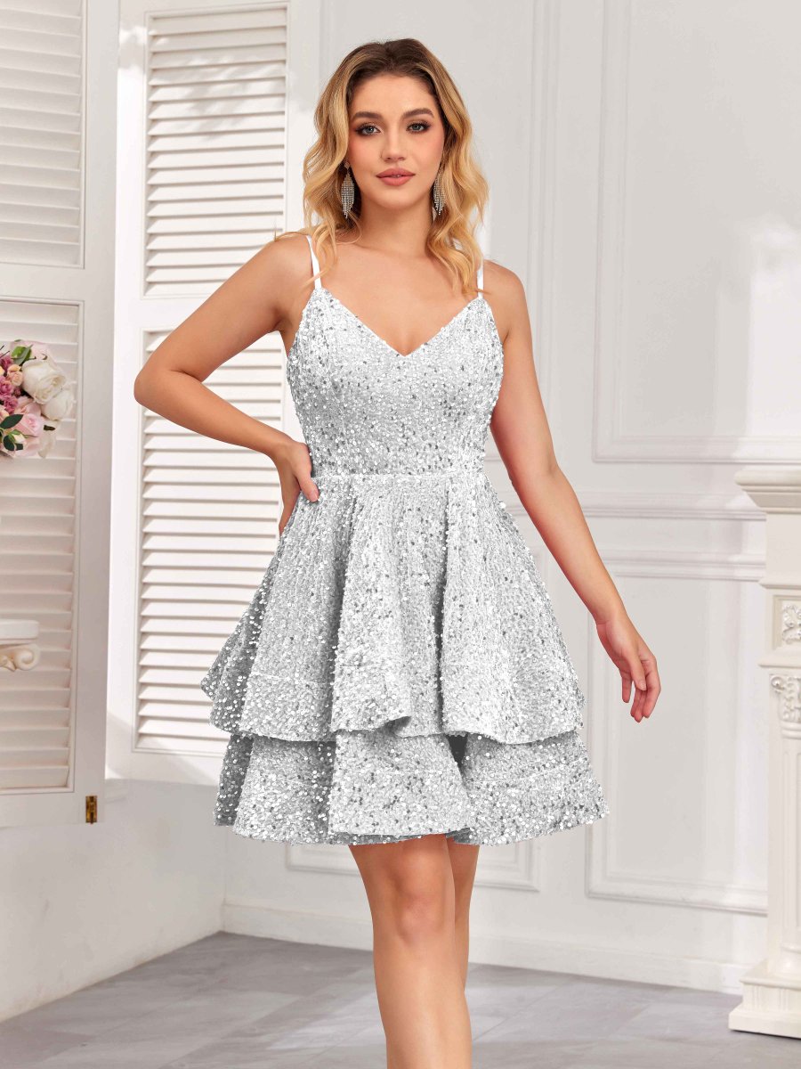 Robe Courte À La Maison À Bretelles Spaghetti Volants Dos À Nœud Serena – Image 7