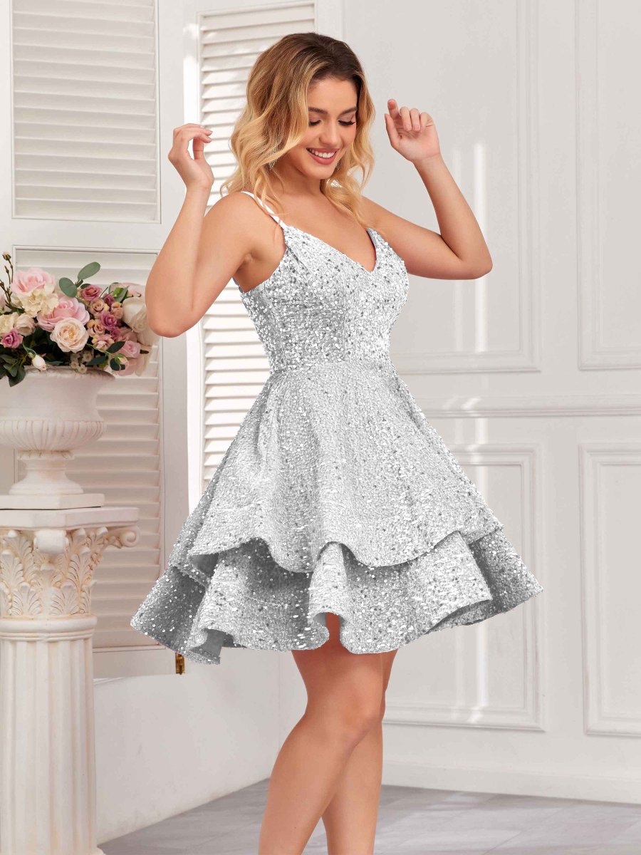 Robe Courte À La Maison À Bretelles Spaghetti Volants Dos À Nœud Serena – Image 8