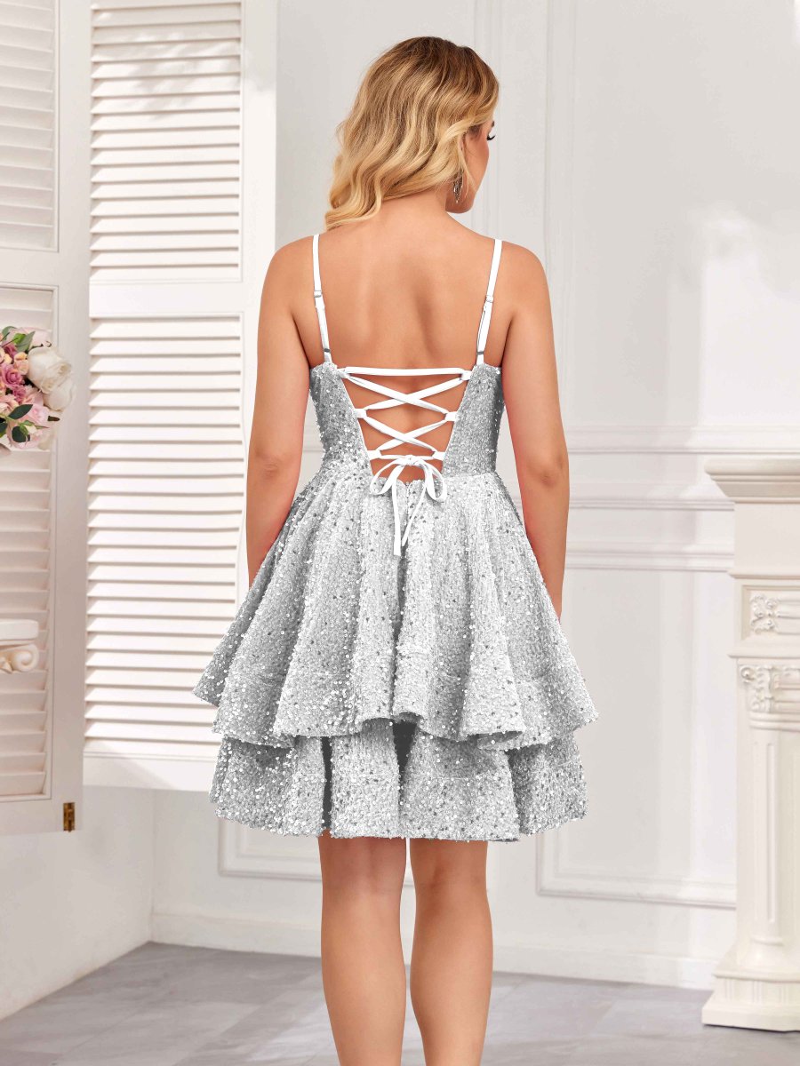 Robe Courte À La Maison À Bretelles Spaghetti Volants Dos À Nœud Serena – Image 9