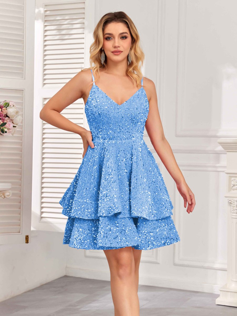 Robe Courte À La Maison À Bretelles Spaghetti Volants Dos À Nœud Serena – Image 2