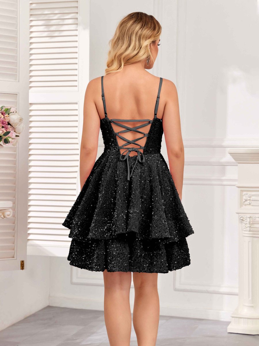 Robe Courte À La Maison À Bretelles Spaghetti Volants Dos À Nœud Serena – Image 6