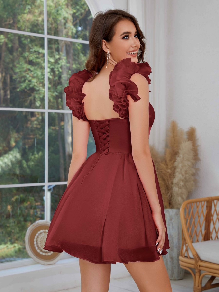 Robe Courte En Tulle À Épaules Dénudées Et Volants Jennifer – Image 7