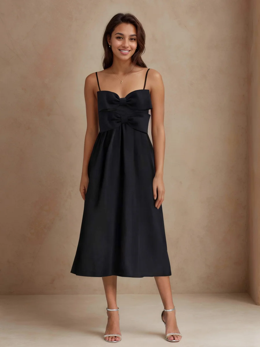 Robes D'Invitées De Mariage À Bretelles Spaghetti Avec Deux Arc Savanna – Image 2