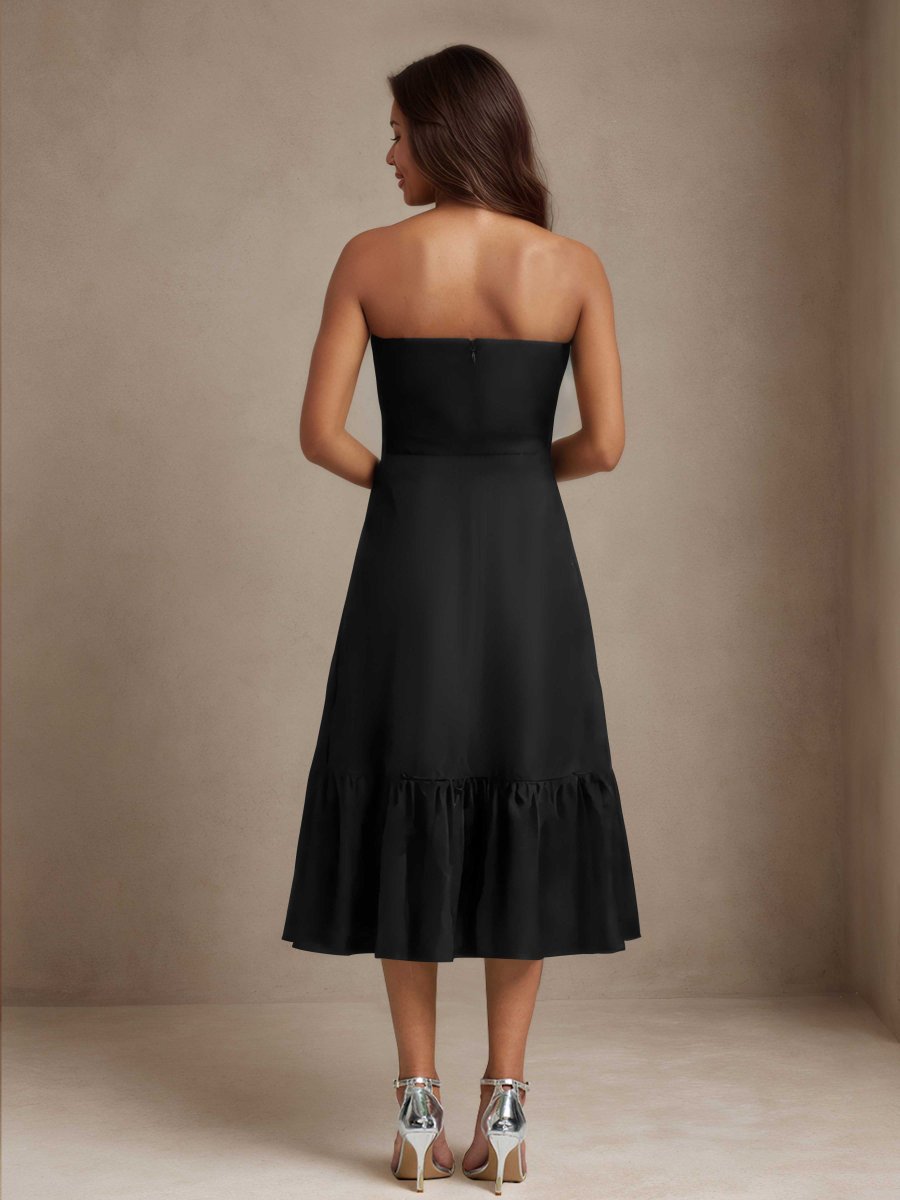 Robes D'Invitées De Mariage À Midi Sans Manches Avec Arc Zariyah – Image 5