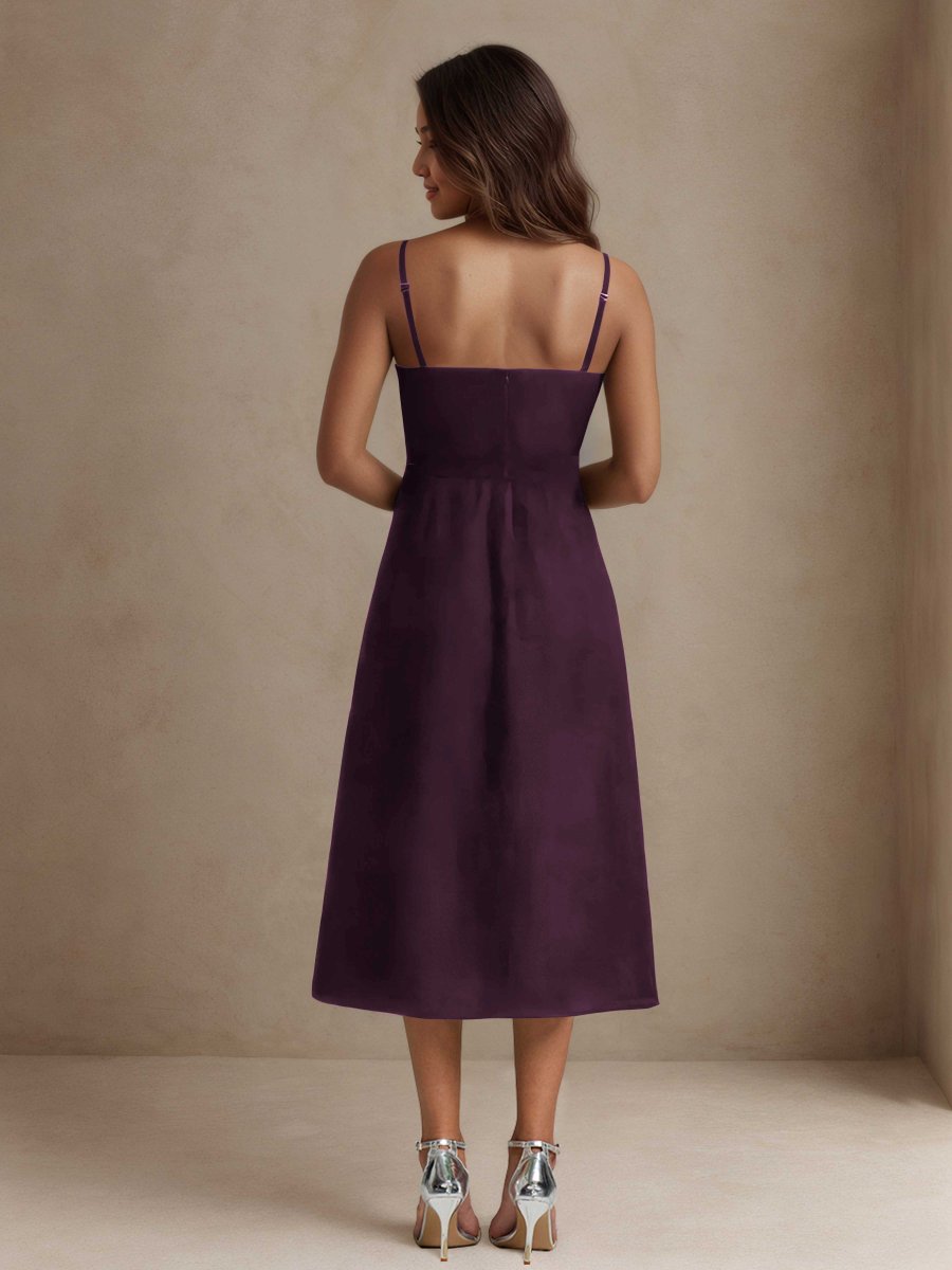 Robes D'Invitées De Mariage À Bretelles Spaghetti Avec Deux Arc Savanna – Image 7