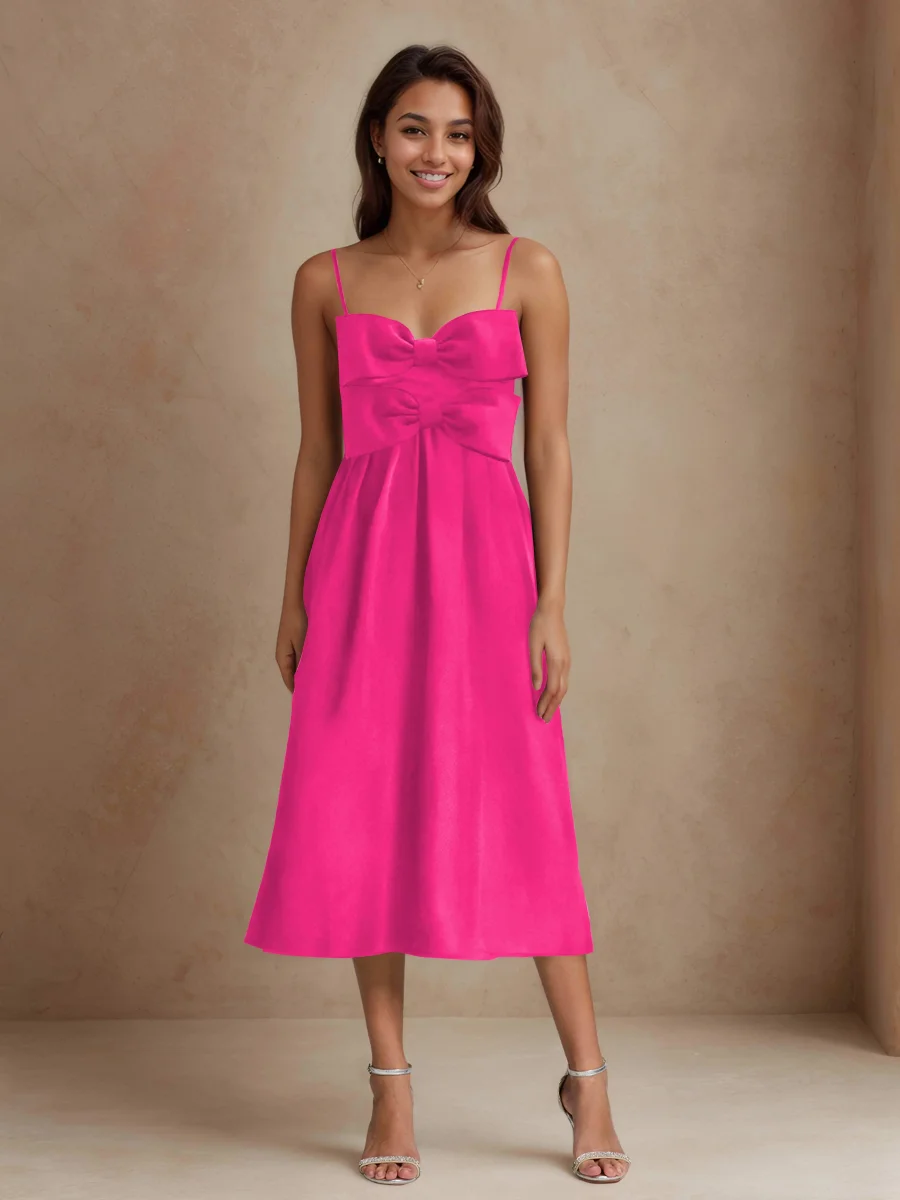 Robes D'Invitées De Mariage À Bretelles Spaghetti Avec Deux Arc Savanna – Image 8