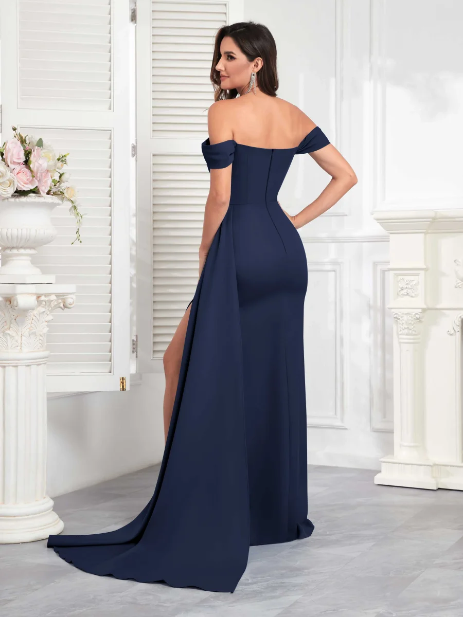 Robes D'Occasion À Épaules Dénudées Et Fente À Jambe Ruché Dream – Image 3