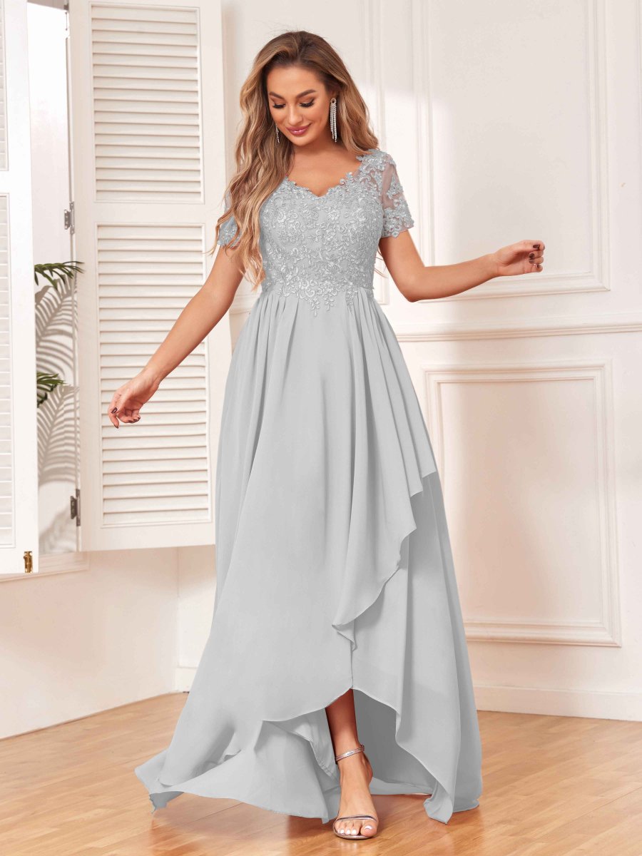 Robes De Demoiselle D'Honneur À Asymétrique Et Illusion Dentelle Lillian – Image 8