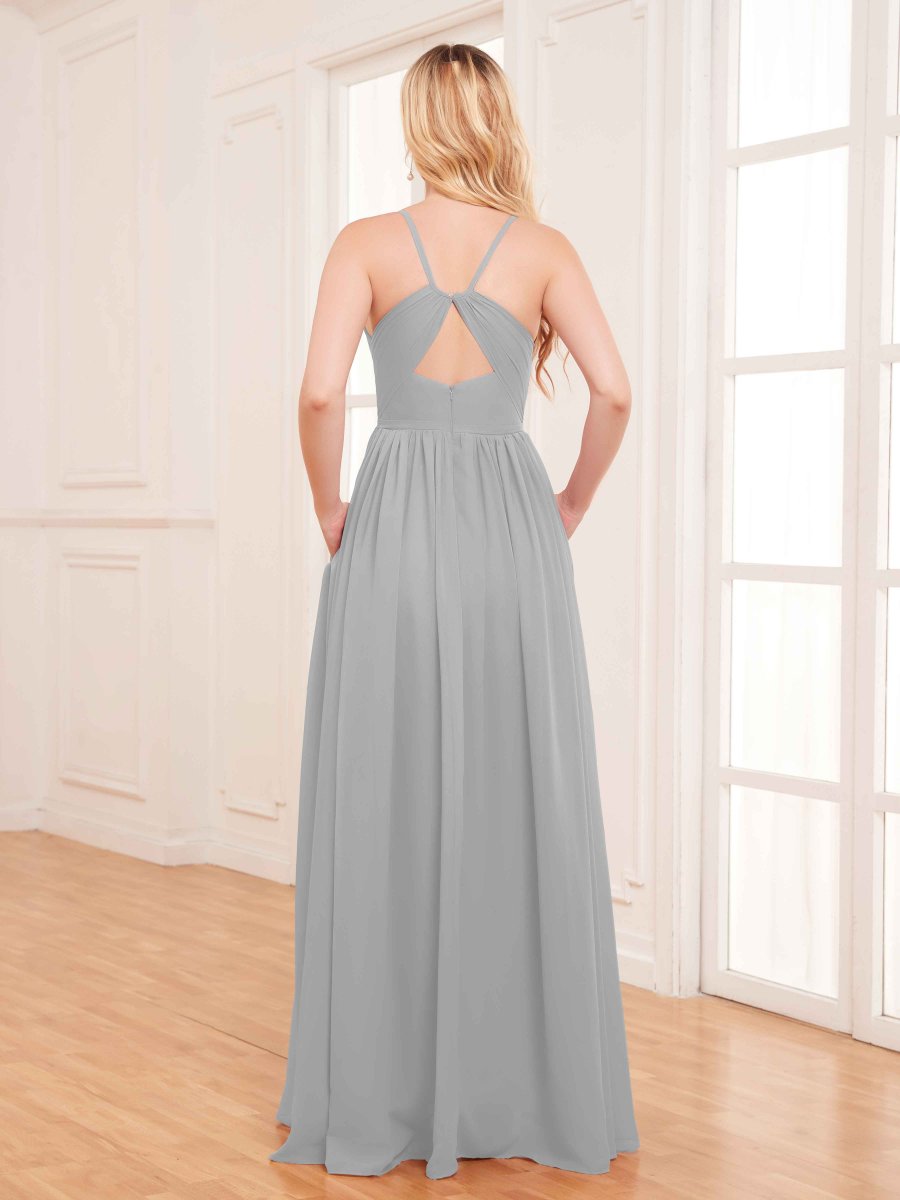 Robes De Demoiselle D'Honneur À Bretelles Spaghetti Longueur Au Sol Margaret – Image 6