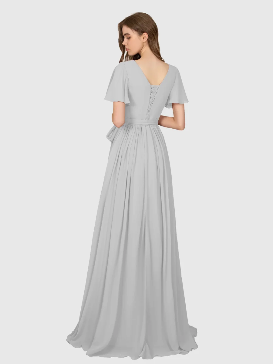 Robes De Demoiselle D'Honneur À Col En V Et Fente À Jambe Scarlett – Image 6