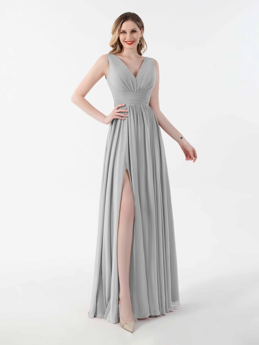 Robes De Demoiselle D'Honneur À Longueur Au Sol Et Fente À Jambe Oaklynn – Image 4