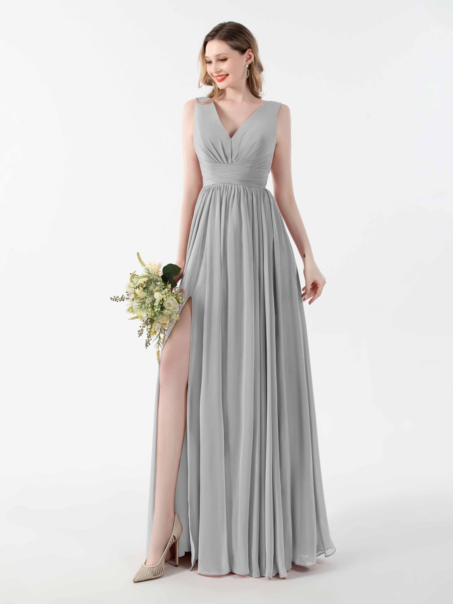 Robes De Demoiselle D'Honneur À Longueur Au Sol Et Fente À Jambe Oaklynn – Image 5