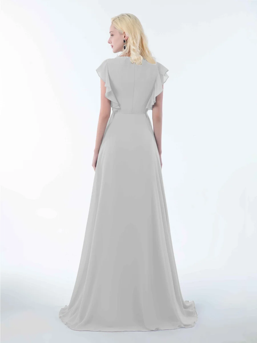 Robes De Demoiselle D'Honneur À Longueur Au Sol Et Volants Jasmine – Image 6