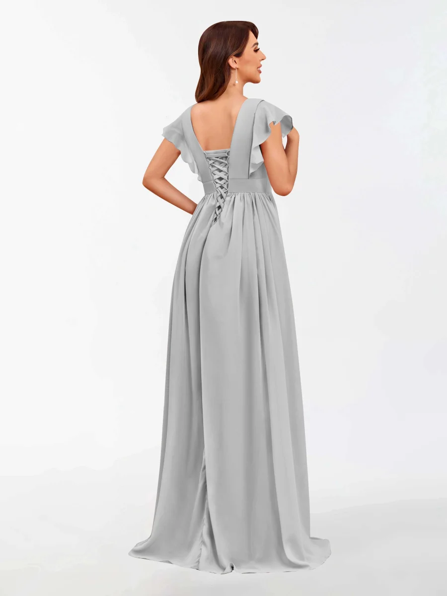 Robes De Demoiselle D'Honneur À Manches Courtes Et À Lacets Vera – Image 5