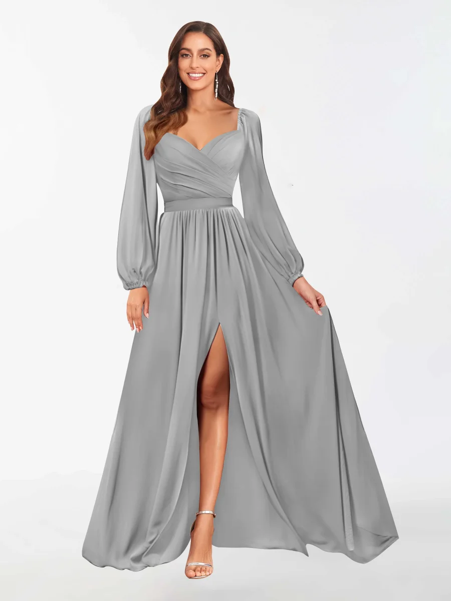 Robes De Demoiselle D'Honneur À Manches Longues Et Longueur Au Sol Hope – Image 6