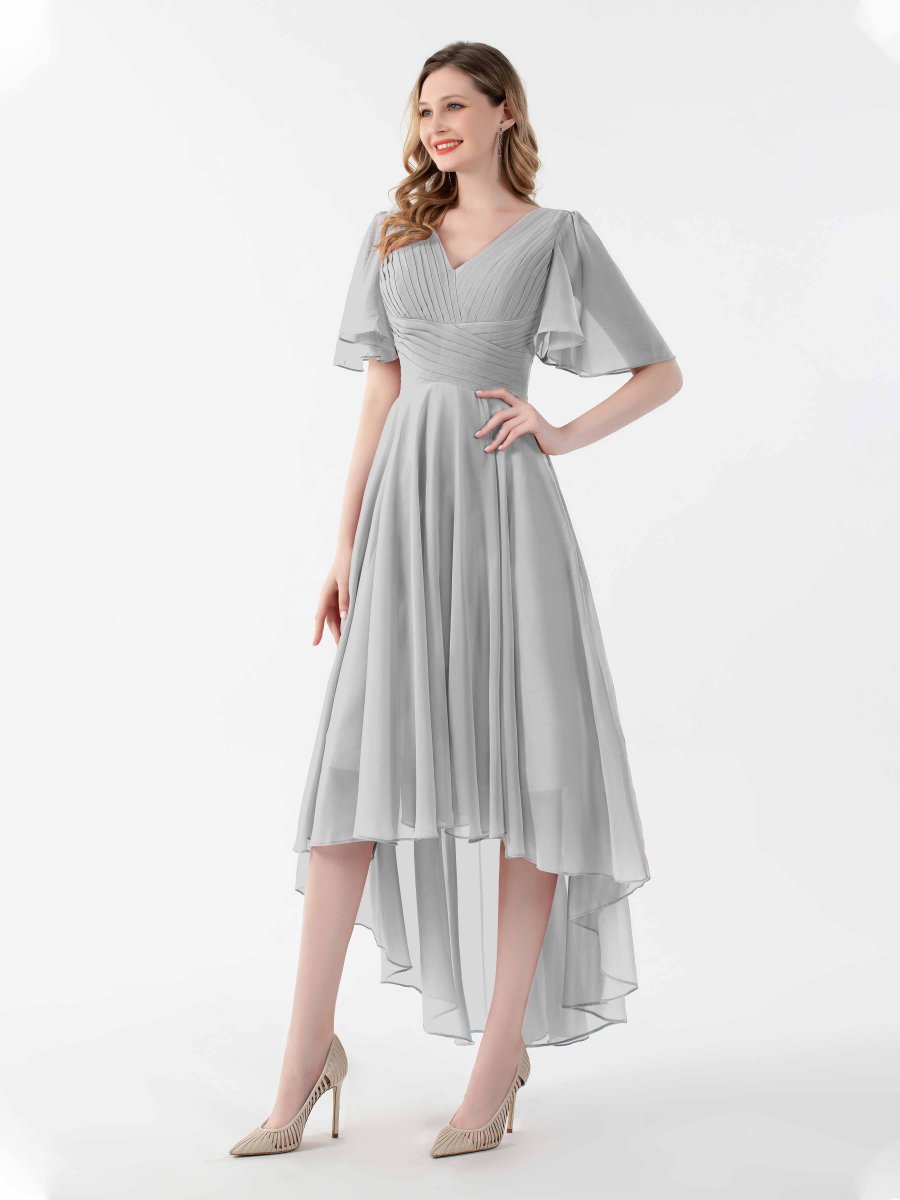 Robes De Demoiselle D'Honneur À Ruché Asymétrique Et Manches Courtes Selena – Image 5
