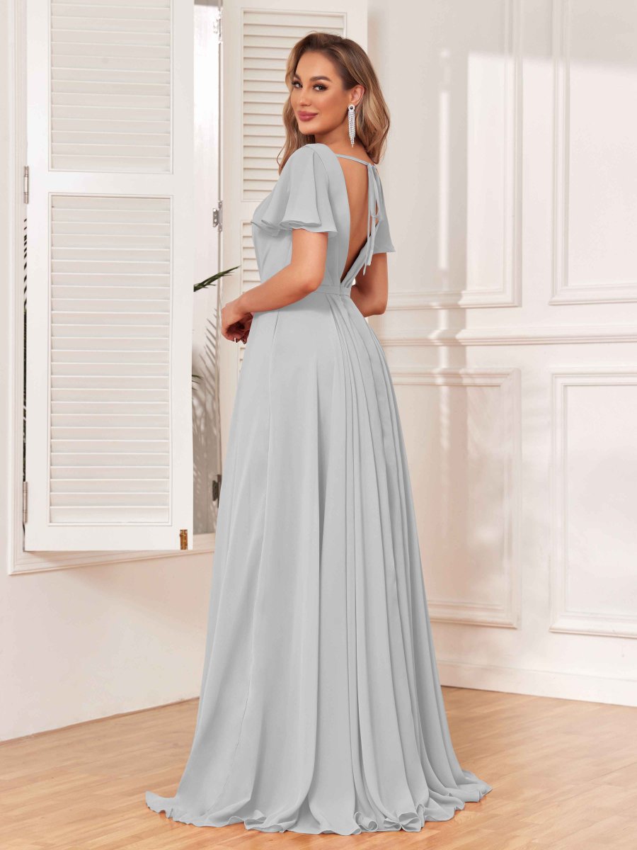 Robes De Demoiselle D'Honneur À Ruché Col V Et Dos En V Hannah – Image 6