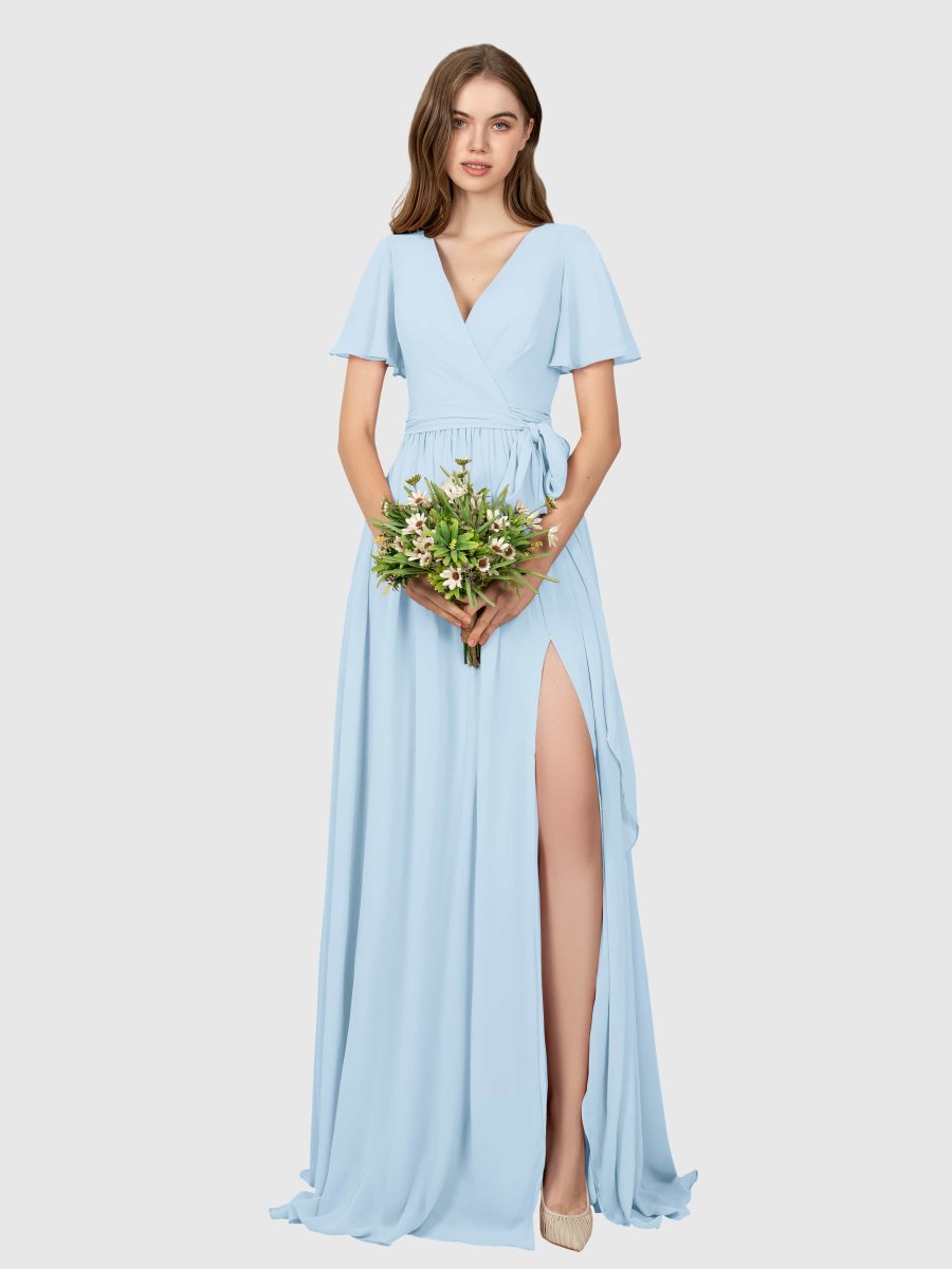 Robes De Demoiselle D'Honneur À Col En V Et Fente À Jambe Scarlett – Image 7