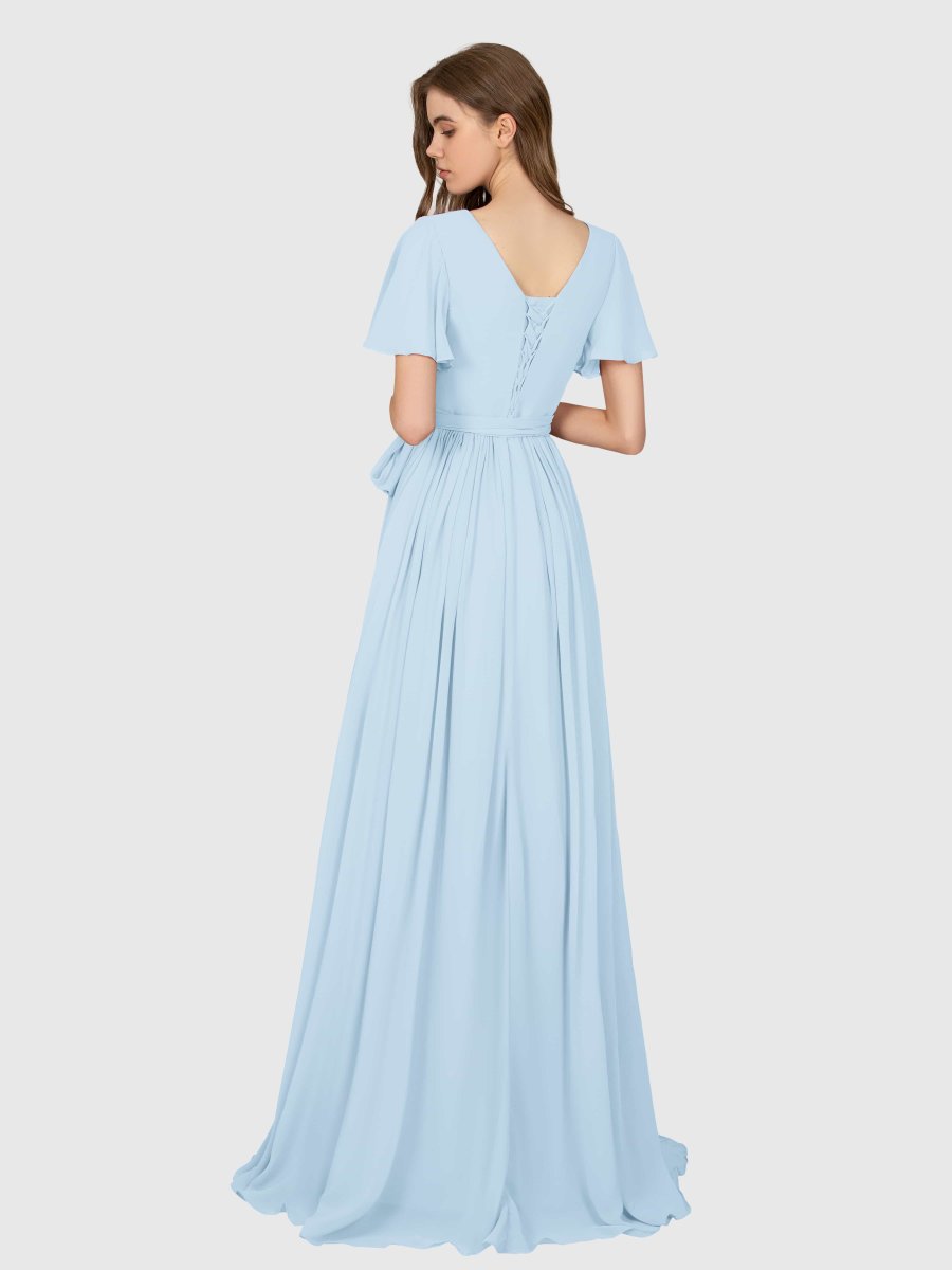 Robes De Demoiselle D'Honneur À Col En V Et Fente À Jambe Scarlett – Image 9