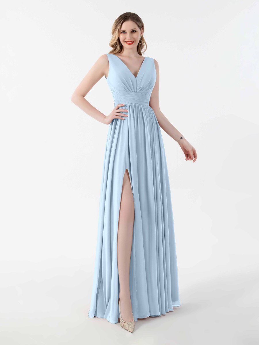 Robes De Demoiselle D'Honneur À Longueur Au Sol Et Fente À Jambe Oaklynn – Image 7