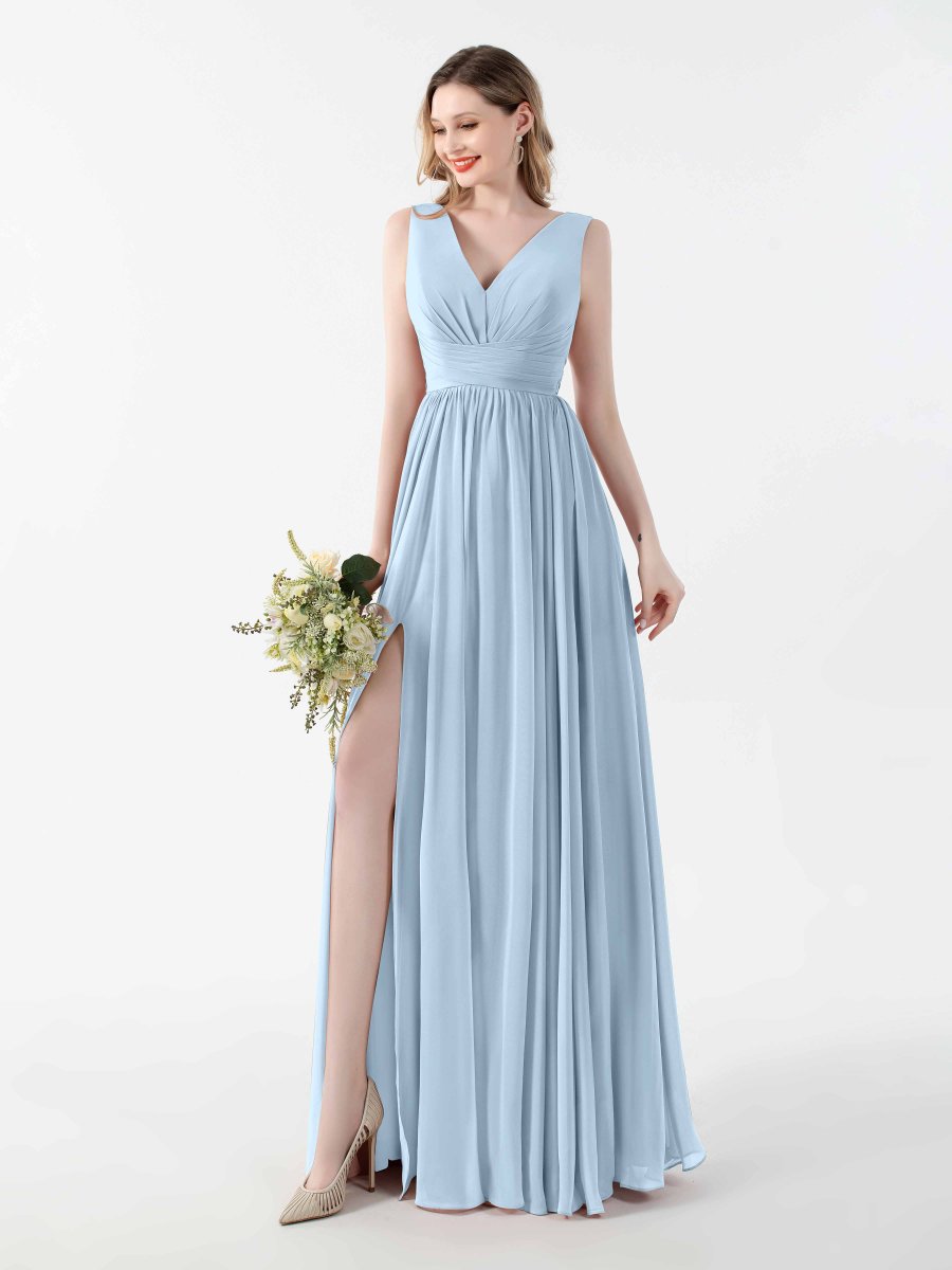 Robes De Demoiselle D'Honneur À Longueur Au Sol Et Fente À Jambe Oaklynn – Image 8