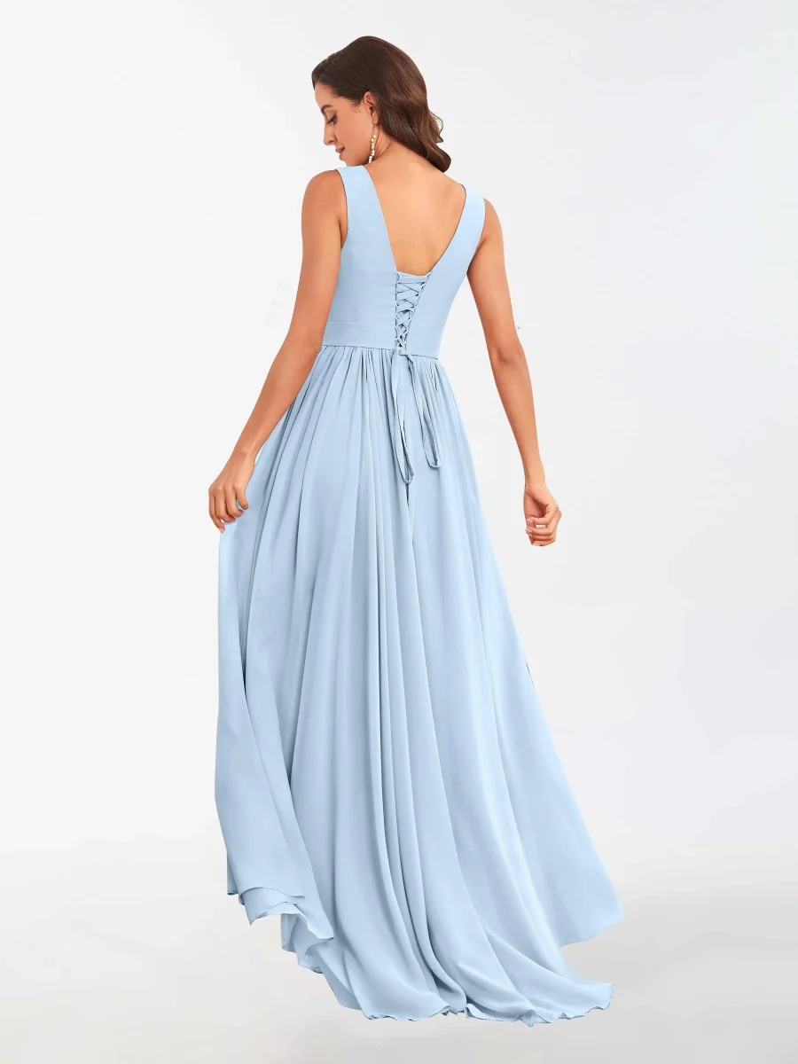 Robes De Demoiselle D'Honneur À Longueur Au Sol Et Sans Manches Kamila – Image 9