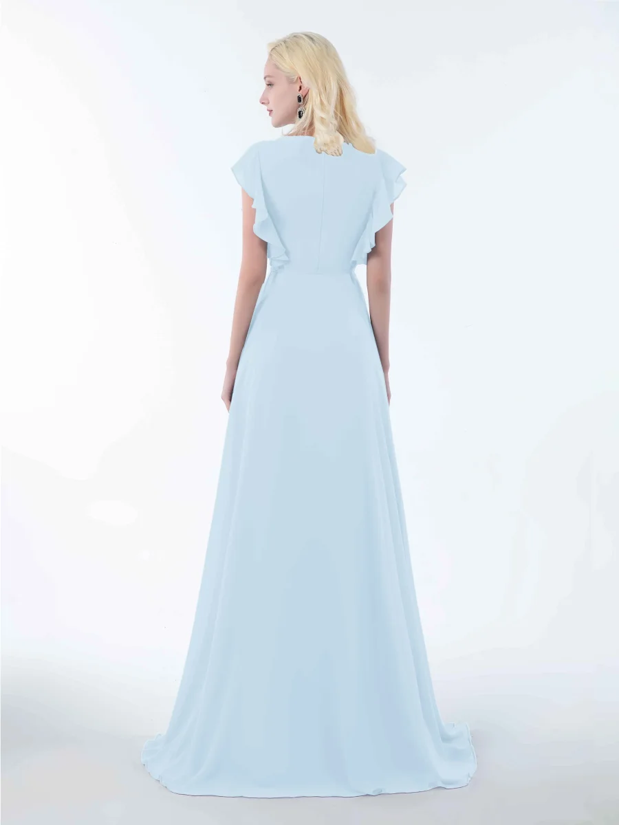 Robes De Demoiselle D'Honneur À Longueur Au Sol Et Volants Jasmine – Image 9