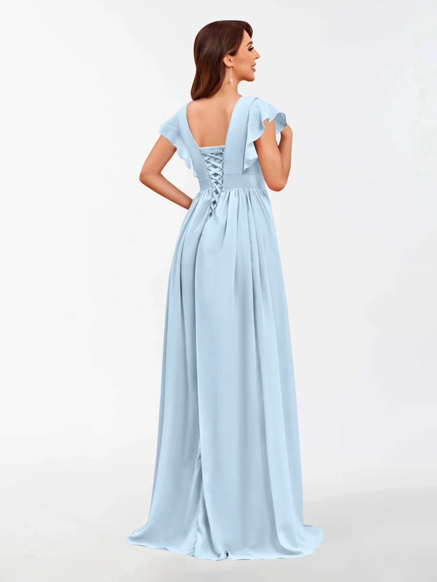 Robes De Demoiselle D'Honneur À Manches Courtes Et À Lacets Vera – Image 7