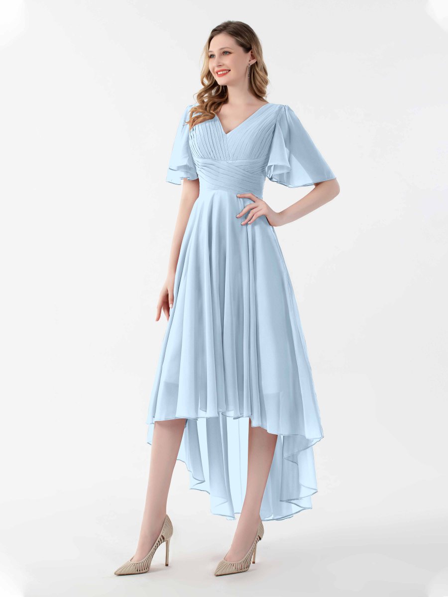 Robes De Demoiselle D'Honneur À Ruché Asymétrique Et Manches Courtes Selena – Image 8