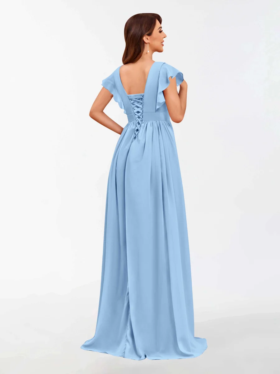 Robes De Demoiselle D'Honneur À Manches Courtes Et À Lacets Vera – Image 9