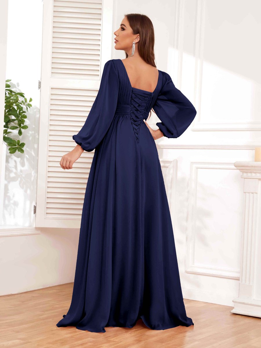 Robes De Demoiselle D'Honneur À Ruché Et Manches Longues Kaylani – Image 3