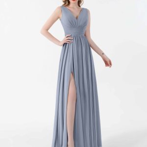 Robes De Demoiselle D'Honneur À Longueur Au Sol Et Fente À Jambe Oaklynn