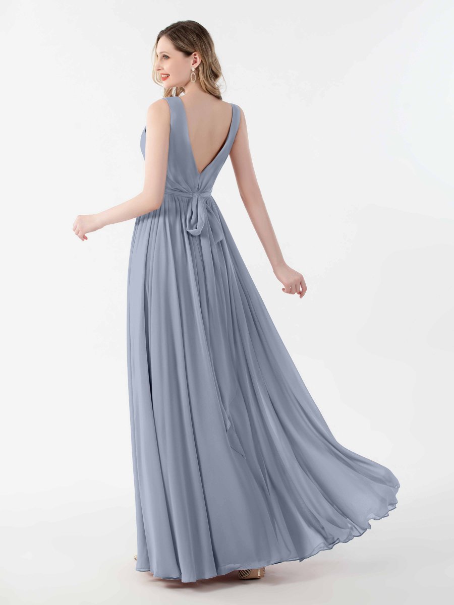 Robes De Demoiselle D'Honneur À Longueur Au Sol Et Fente À Jambe Oaklynn – Image 3