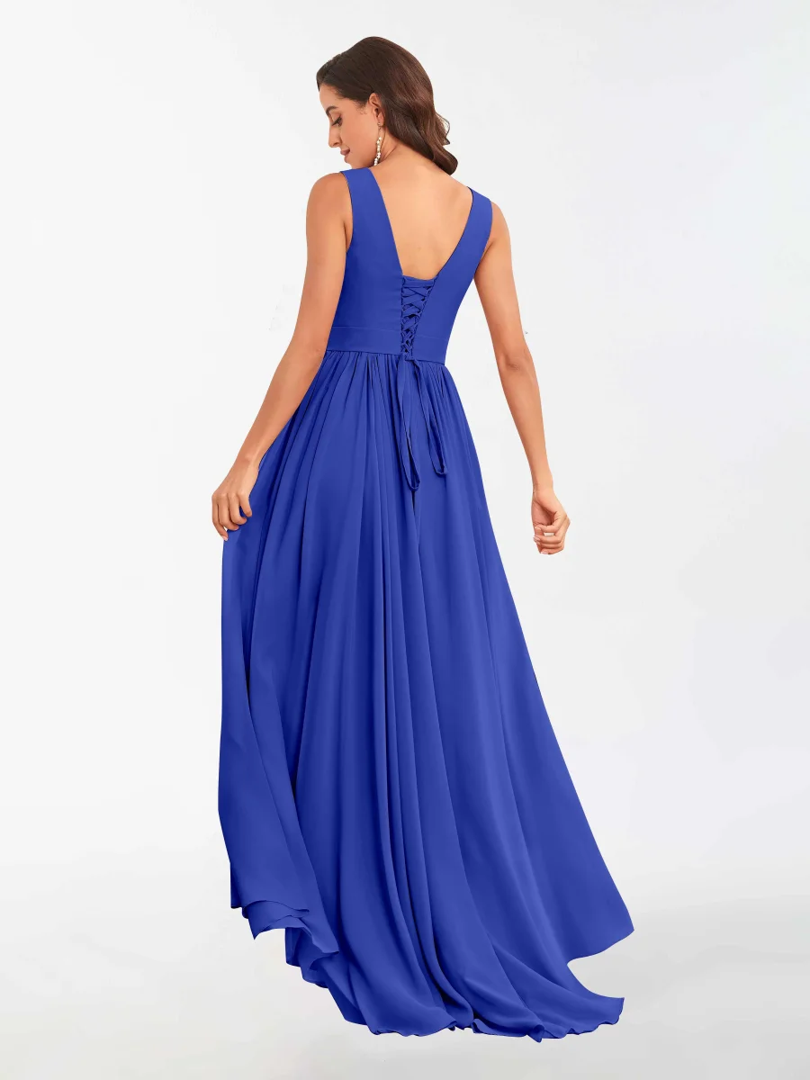 Robes De Demoiselle D'Honneur À Longueur Au Sol Et Sans Manches Kamila – Image 5