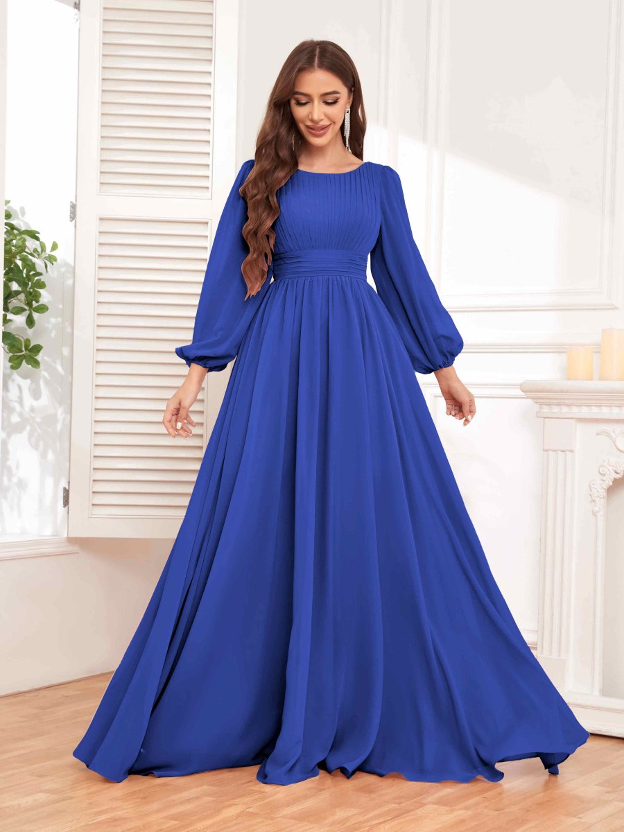 Robes De Demoiselle D'Honneur À Ruché Et Manches Longues Kaylani – Image 5