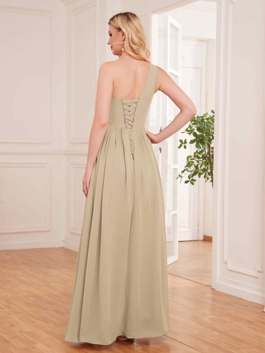 Robes De Demoiselle D'Honneur À Asymétrique Plissé À Lacets Arianna – Image 3