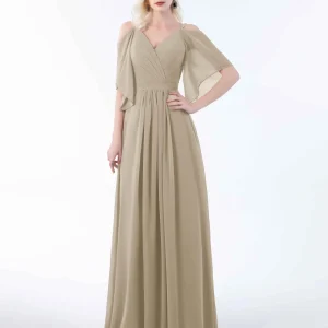 Robes De Demoiselle D'Honneur À Dos À Nœud Et Longueur Au Sol Ariella