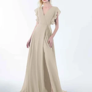 Robes De Demoiselle D'Honneur À Longueur Au Sol Et Volants Jasmine