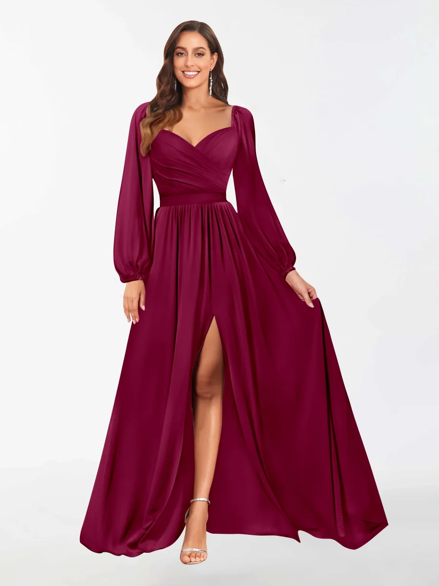 Robes De Demoiselle D'Honneur À Manches Longues Et Longueur Au Sol Hope – Image 2